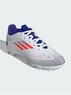 Adidas F50 Club soccer cleats in a white solar red and lucid blue size‎ 2